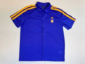 Adidas Eric Emanuel Shirt Mens Large Blue Hoops Basketball Shooter Snap Warmup - Picture 1 of 7