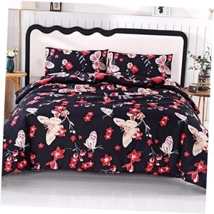 3PCS Pink Butterfly Comforter Set Twin, 1 Butterfly Comforter Twin + 2 - Picture 1 of 7