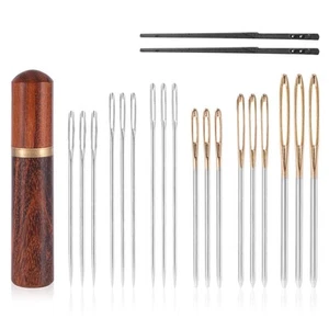20pcs Large Eye Sewing Stainless Needles, Big Eye Embroidery Needles Steel Bl... - Picture 1 of 7