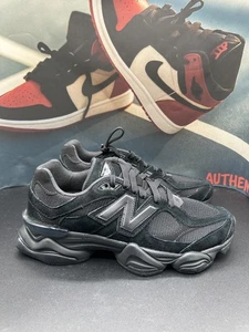 Size 10 - New Balance 9060 Triple Black Suede - Picture 1 of 8