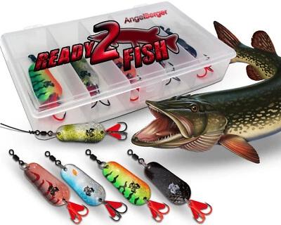 ANGEL BERGER Wild Devil Baits Blinkersortiment Hecht in Box Pike Blinker Kunstköder Set