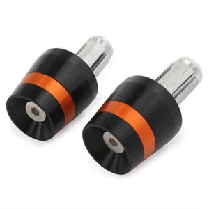 26mm Dia Hand Bar Ends Handlebar Grips Fits Harley Honda Yamaha Universal Orange - Picture 1 of 4