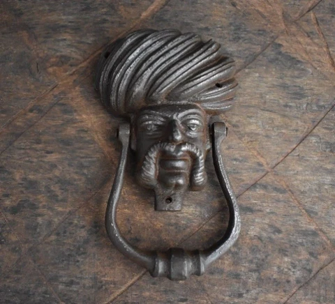 cast Iron vintage Large Man Face door KNOCKER ring Pull drop handle knob Cover