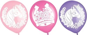 Saddle Up Cowgirl Horses Animal Kids Birthday Party Decoration Latex Balloons - Picture 1 of 1