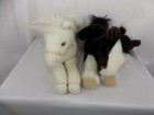 Lot of 2 Brown & White Aurora Horse Plush Stuffed Animal Toy 16" Lying Pony 