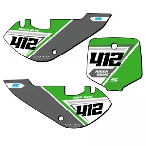 KX 65 SG65 Custom MX Number Plates Senge Graphics Kit Compatible with Kawasaki - Picture 1 of 4