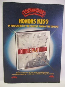 KISS Double Platinum Casablanca Honors 1978 Vintage Print Ad Mini Poster ManCave - Picture 1 of 2
