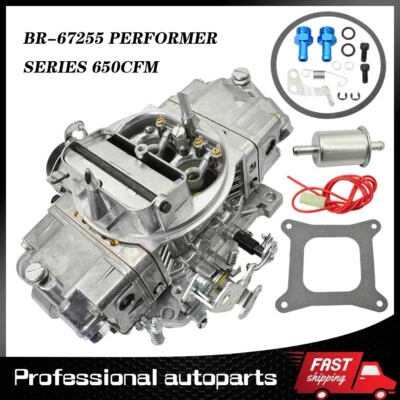 New 4 Barrel 650 CFM Brawler Double-Pumper Carburetor Electric Choke BR-67255 - Image 1 of 4