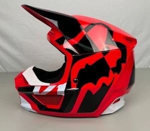 New Fox Racing Youth V1 Lux Helmet, Flo Red, Youth Small, 28355-110-YS - Picture 1 of 13