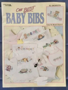 Leisure Arts Our Best Baby Bibs 52 Designs Leaflet 3272 Cross Stitch Patterns - Picture 1 of 17
