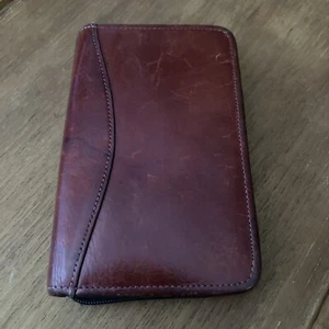 Scully Red Brown Leather Zip Around Wallet & Passport Holder - Picture 1 of 6