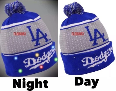 Los Angeles Dodgers MLB Light Up Printed Pom Beanie- New - Image 1 of 4