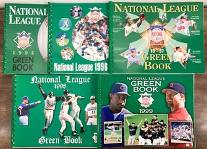 National & American League Baseball Green Book Lot 5 MLB 1995 1996 1997 1998 99 - Picture 1 of 7