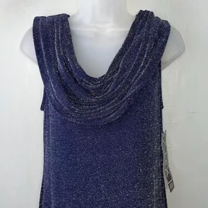 Abito Vintage Alex Evenings Taglia 12 Blu Argento Metallizzato Y2K Whimsigoth Slinky Event - Foto 1 di 14