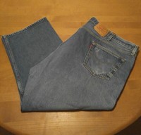 Vintage Levi's 501 Jeans 56x34 Button Fly Blue Cotton Denim USA Made ACT 52x27