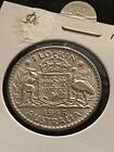 Australian Pre Decimal Coin 1946 Silver Florin In Very Fine Plus Condition