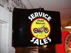 SIGNO PUBLICITARIO DE MONTAJE EN PARED GIRATORIA DE MOTOCICLETA INDIA AÑOS 50 - Imagen 1 de 1