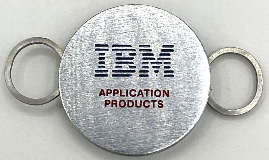 Vintage IBM Application Products Advertising Key Ring Steel Promo Giveaway - Image 1 of 4