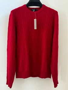 NEW 2004 J.Crew Lambswool & Cashmere Cable Knit Crewneck Sweater Red Hong Kong M - Picture 1 of 12