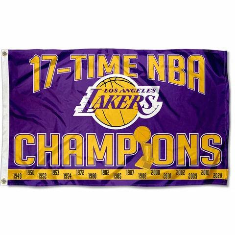 Los Angeles Lakers 17 Time Champions Grommet Flag Cover