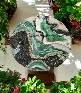24" Customize Geode Epoxy Resin Live Edge Tabletop Wall Hanging Stylish Interior - Picture 1 of 11