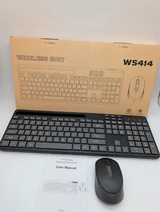 Soueto Wireless Keyboard & Mouse 2.4G USB Built-In Phone Holder Silent Click - Afbeelding 1 van 7