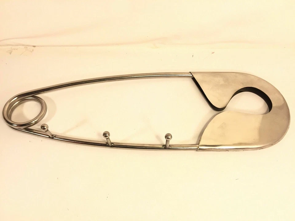 Гигантская хромированная безопасная булавка для детских подгузников настенная подвесная сумка вешалка для пальто декор детской комнаты - Изображение 1 из 4