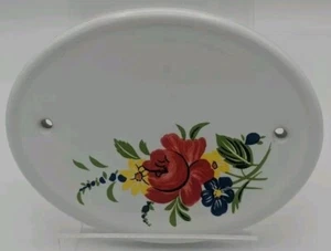 White Style Number Or House Name Plaque, Porcelain B.E.L Products Floral Uk Exp⭐ - Picture 1 of 3