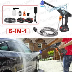 2 Akkus + 100Bar Akku Hochdruckreiniger Auto Mobiler Druckreiniger Spritzpistole - Bild 1 von 15