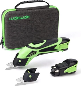 Walowalo Electric Fabric Scissors Cordless Shears 4V Li-Ion 2 Blades 2 Batteries - Picture 1 of 7
