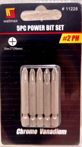 5 PC. #2 Brocas Phillips 2" pulgadas cambio rápido CRV #2 - Imagen 1 de 3