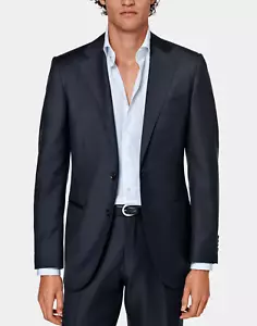 Traje Chaqueta Suitsupply Lana 110 Azul Marino Profundo Ajuste A Medida Lazio Talla Italia 50 - Imagen 1 de 9
