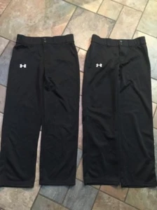 2 Pair Kids Under Armour Black Athletic Pants Size Youth XL X 30 Euc - Picture 1 of 6