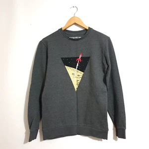 Tintin Jumper Sz S Grey Destination Moon 100% Cotton Retro Crew Neck Womens Mens - Picture 1 of 8