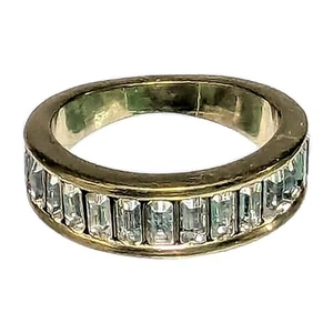 HEIDI DAUS Swarovski Disney Crystal Pave Gold Tone Ring Size 7.5 HSN - Picture 1 of 6