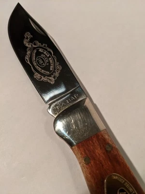 Cuchillo Kabar 1987 hueso liso/cubertería club "grizzly" broche grande con funda - como nuevo Foto 1 de 4