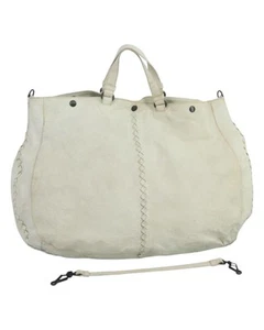 Preloved bottegaveneta Leather Tote Bag Women White Handbags One Size - Foto 1 di 11