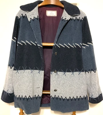 Chaqueta polar vintage FS Limited Aztec Southwest L retazos azul gris EE. UU. Foto 1 de 4