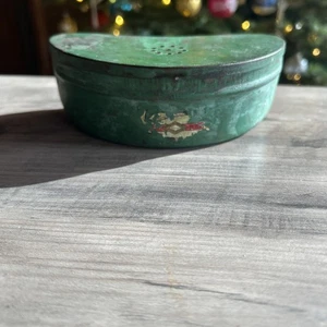 Vintage HORROCKS IBBOTSON Dose HALBMOND Form KÖDERDOSE TIN - Bild 1 von 6