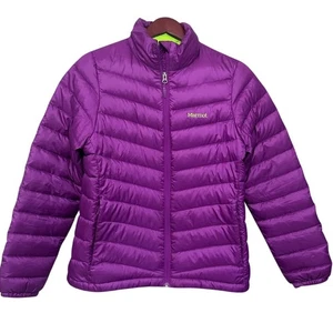 Chaqueta acolchada de plumón Marmot JENA púrpura verde 700 relleno ligera empaquetable talla M - Imagen 1 de 9