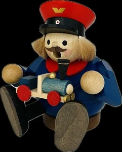 Amigo modelo ferrocarril ahumador sentado de madera altura 13 cm figura ahumado amigo del ferrocarril - Imagen 1 de 1