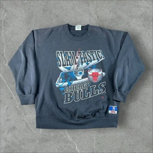Suéter De Colección Chicago Bulls Hombres XL Negro Años 90 Tablero Trasero Roto Slam Tastic - Imagen 1 de 8