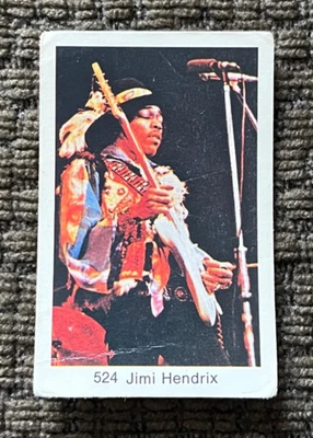 Jimi Hendrix Vintage 1970s Pop Rock Music Card from Sweden #524 - Image 1 of 2