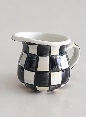 Mackenzie Childs Courtly Check Enamel Little Creamer - Image 1 of 4