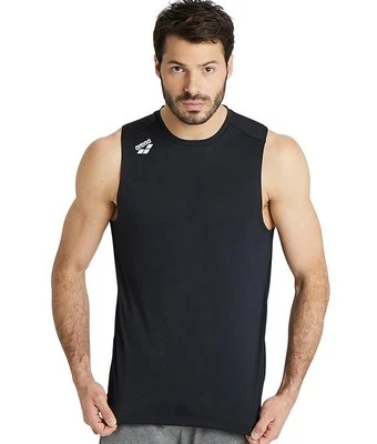 Arena Men's Sports Shirt Tank Top, Team Essential, Black, M - Image 1 of 4