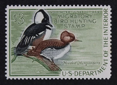 CKStamps: US Federal Duck Stamps Collection Scott#RW35 $3 Mint OG Light Gum Bend - Image 1 of 2