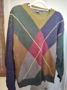 Maglione uomo vintage Nautica misto cotone Argyle Medium - Foto 1 di 4