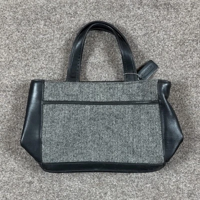 Bolso de Mano Coach 6126 Bleeker Cuero Negro Lana Espiga De Colección Años 90 Foto 1 de 4