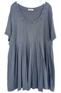 Blue fish Clothing women’s sz 2 XL Baby doll Dress Dark Gray Hand painted Tunic - Picture 1 of 12