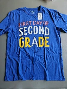 Boys Blue Large 10/12 First Day Of Second Grade Shirt New - Picture 1 of 6